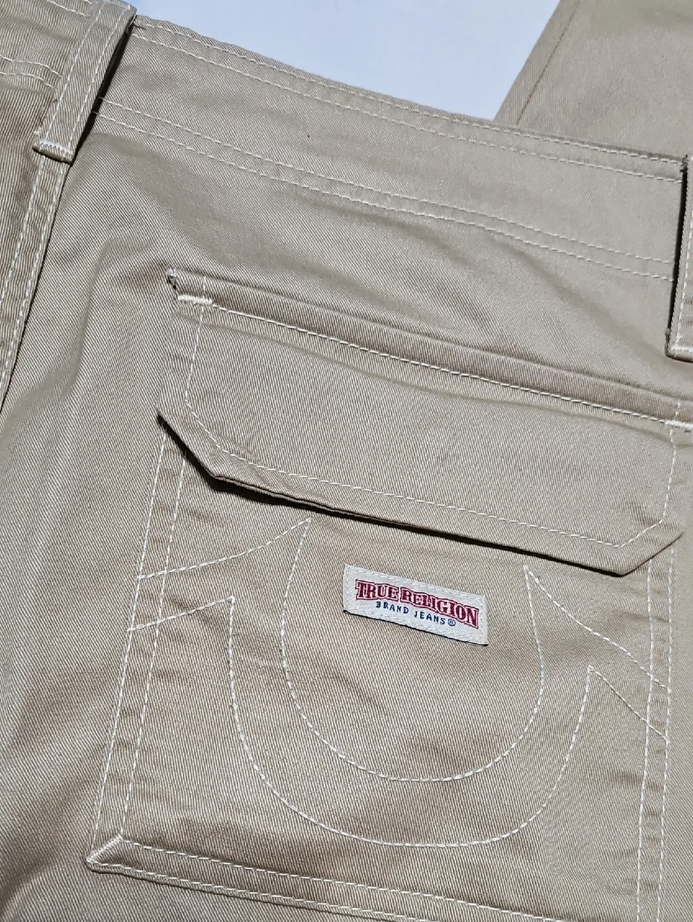 True Religion Men's Khaki Cargo Pants 36x32
